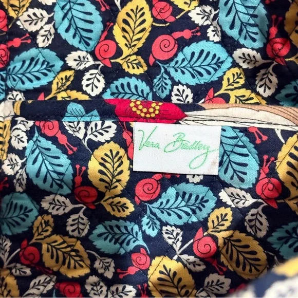 Vera Bradley Large Tote Happy Snails Fall Floral Travel Bag Boho Chic - Picture 6 of 6